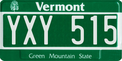 VT license plate YXY515