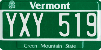 VT license plate YXY519