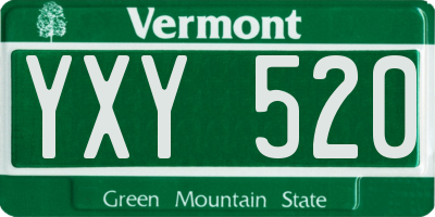VT license plate YXY520