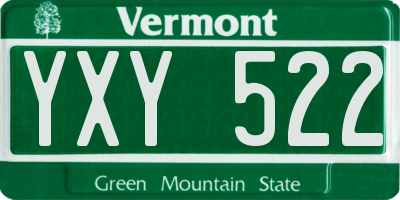 VT license plate YXY522
