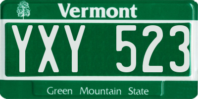 VT license plate YXY523