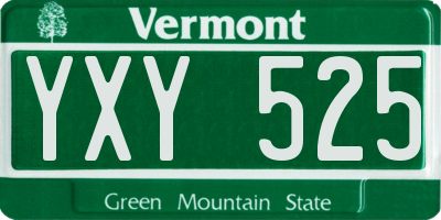 VT license plate YXY525