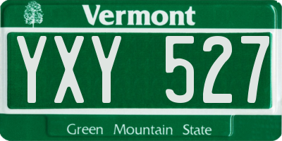 VT license plate YXY527