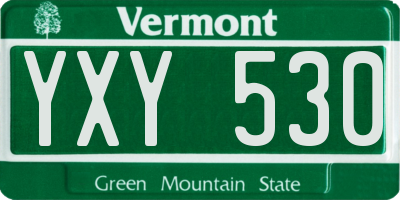 VT license plate YXY530