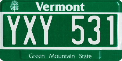 VT license plate YXY531
