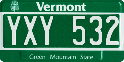 VT license plate YXY532
