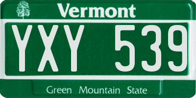 VT license plate YXY539