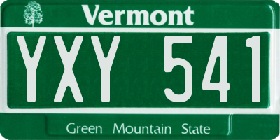 VT license plate YXY541