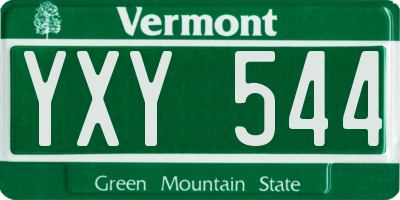 VT license plate YXY544