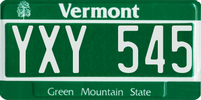 VT license plate YXY545