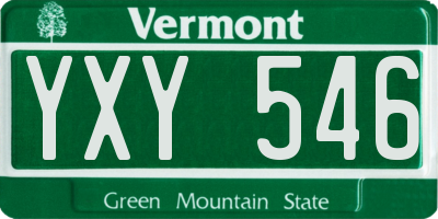 VT license plate YXY546