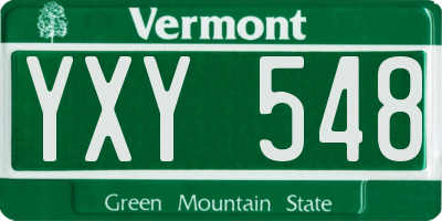 VT license plate YXY548