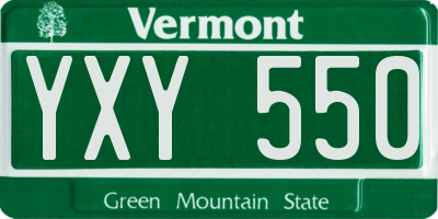 VT license plate YXY550