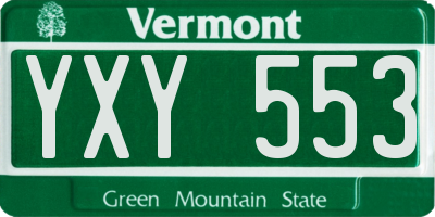 VT license plate YXY553