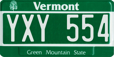 VT license plate YXY554