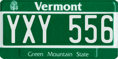 VT license plate YXY556