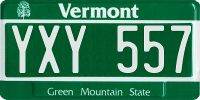VT license plate YXY557