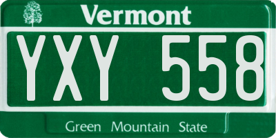 VT license plate YXY558