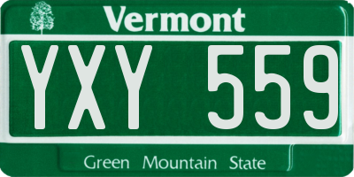 VT license plate YXY559
