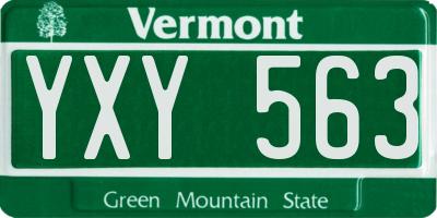 VT license plate YXY563