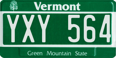VT license plate YXY564