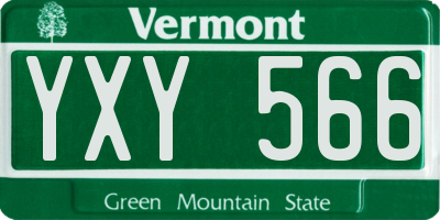 VT license plate YXY566
