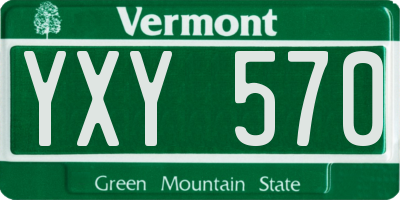 VT license plate YXY570