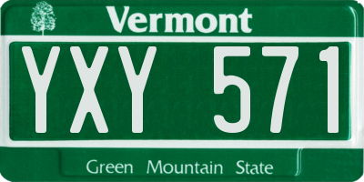 VT license plate YXY571