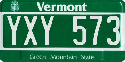 VT license plate YXY573