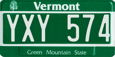 VT license plate YXY574