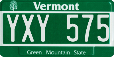 VT license plate YXY575