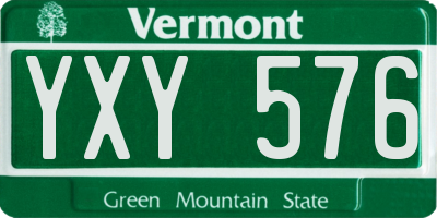 VT license plate YXY576
