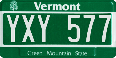 VT license plate YXY577