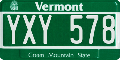 VT license plate YXY578