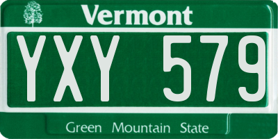 VT license plate YXY579