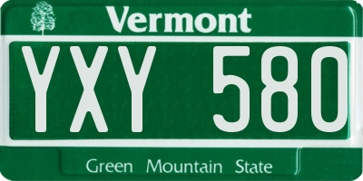 VT license plate YXY580