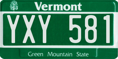 VT license plate YXY581