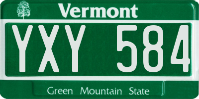 VT license plate YXY584
