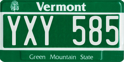 VT license plate YXY585
