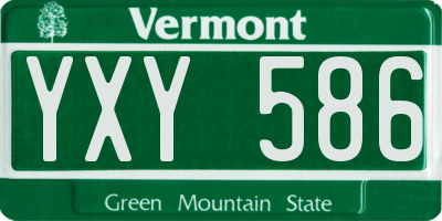 VT license plate YXY586