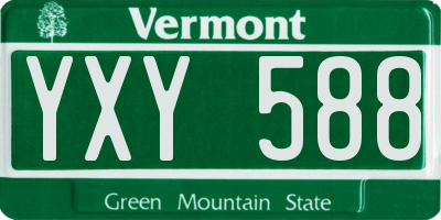 VT license plate YXY588
