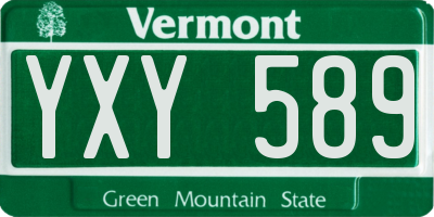 VT license plate YXY589
