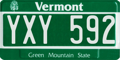 VT license plate YXY592