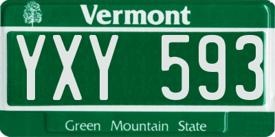 VT license plate YXY593