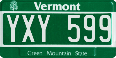VT license plate YXY599