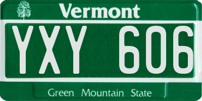 VT license plate YXY606