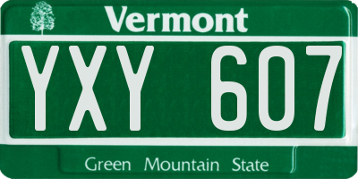 VT license plate YXY607