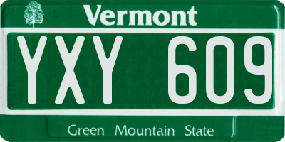 VT license plate YXY609
