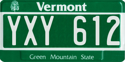 VT license plate YXY612