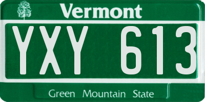 VT license plate YXY613